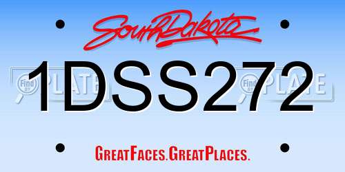 1DSS272 South Dakota License Plate