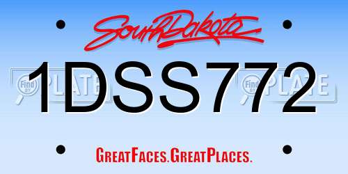 1DSS772 South Dakota License Plate