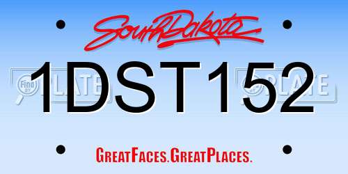 1DST152 South Dakota License Plate