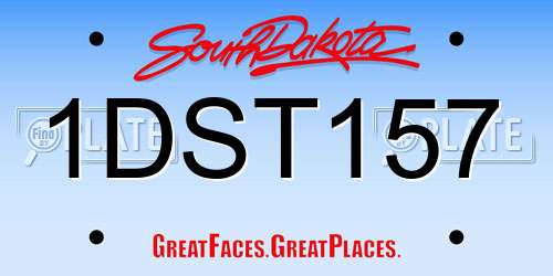 1DST157 South Dakota License Plate