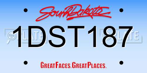 1DST187 South Dakota License Plate