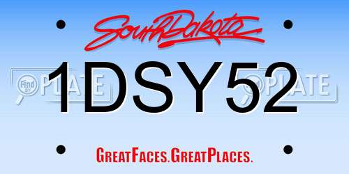 1DSY52 South Dakota License Plate