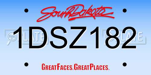 1DSZ182 South Dakota License Plate