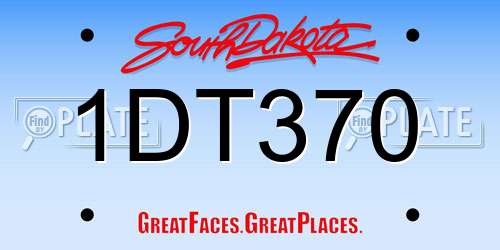 1DT370 South Dakota License Plate