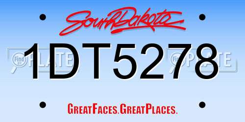 1DT5278 South Dakota License Plate