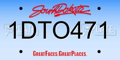 1DTO471 South Dakota License Plate