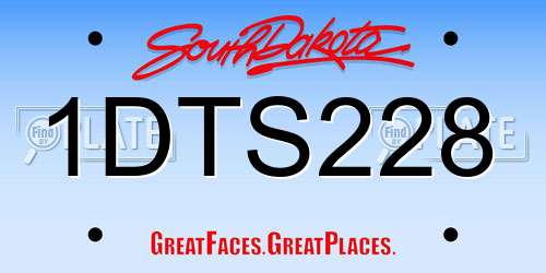 1DTS228 South Dakota License Plate