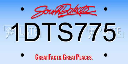 1DTS775 South Dakota License Plate