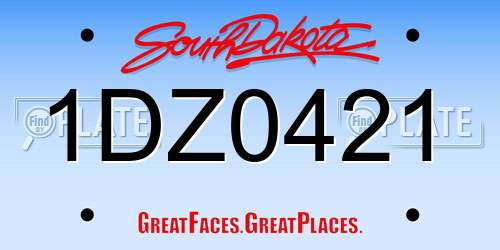 1DZ0421 South Dakota License Plate