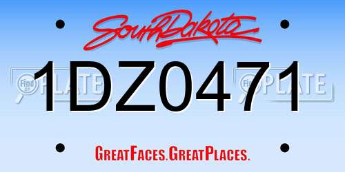 1DZ0471 South Dakota License Plate