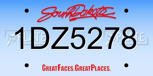1DZ5278 South Dakota License Plate