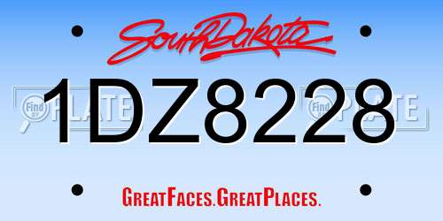 1DZ8228 South Dakota License Plate