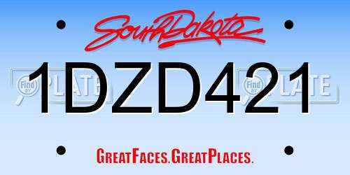 1DZD421 South Dakota License Plate