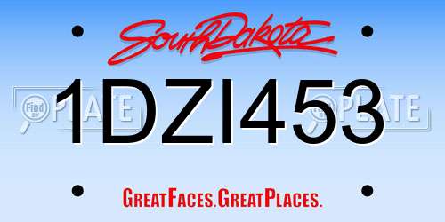1DZI453 South Dakota License Plate