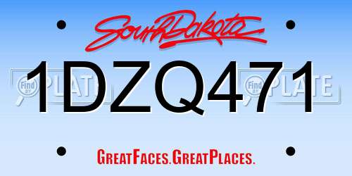 1DZQ471 South Dakota License Plate