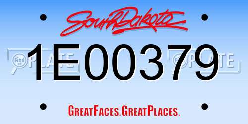 1E00379 South Dakota License Plate