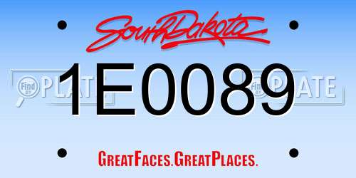 1E0089 South Dakota License Plate