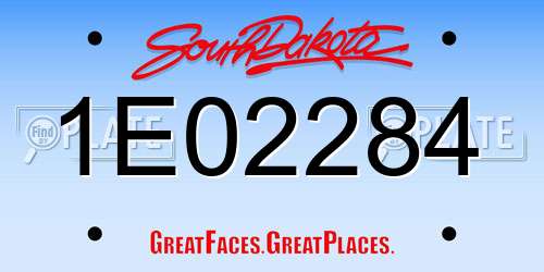 1E02284 South Dakota License Plate
