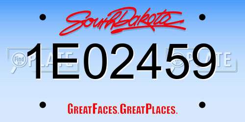 1E02459 South Dakota License Plate
