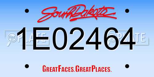 1E02464 South Dakota License Plate