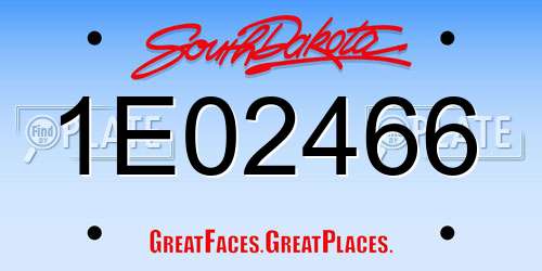 1E02466 South Dakota License Plate