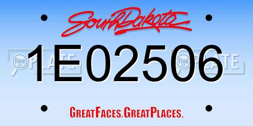 1E02506 South Dakota License Plate