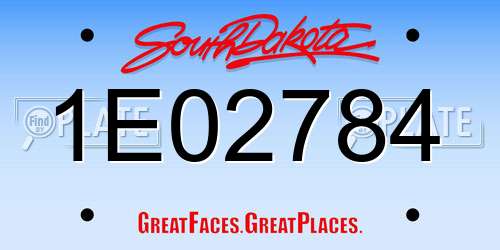1E02784 South Dakota License Plate