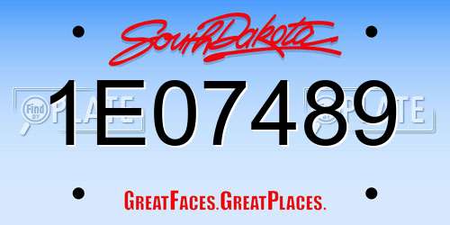 1E07489 South Dakota License Plate