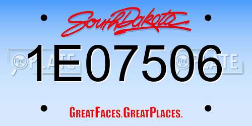 1E07506 South Dakota License Plate