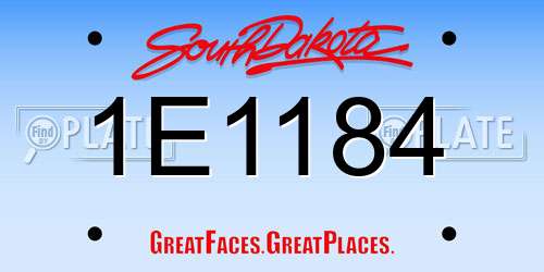 1E1184 South Dakota License Plate