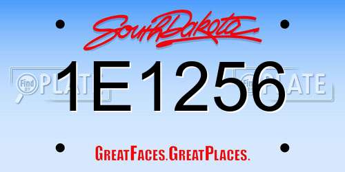 1E1256 South Dakota License Plate