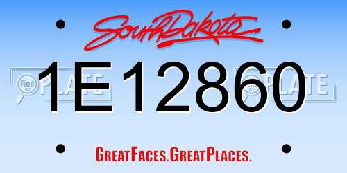 1E12860 South Dakota License Plate