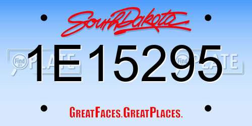 1E15295 South Dakota License Plate