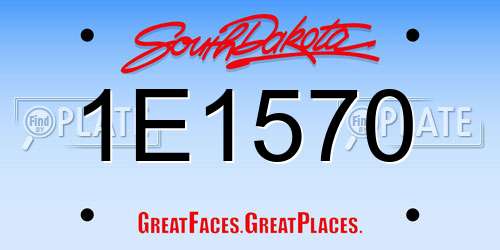 1E1570 South Dakota License Plate