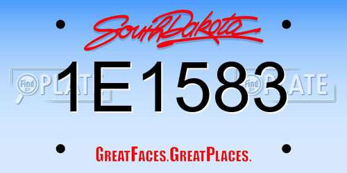 1E1583 South Dakota License Plate