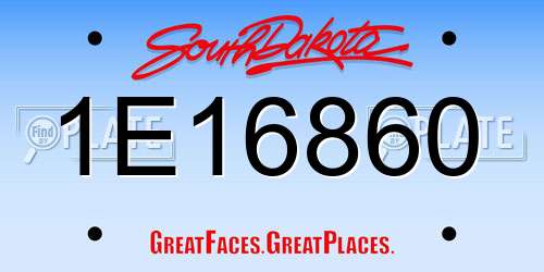 1E16860 South Dakota License Plate