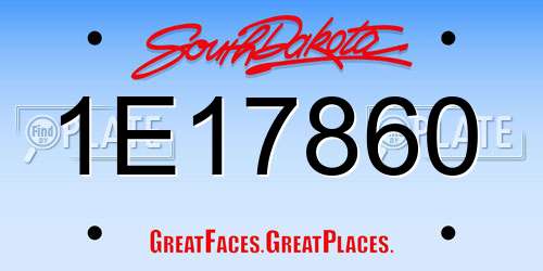 1E17860 South Dakota License Plate