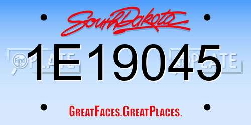 1E19045 South Dakota License Plate