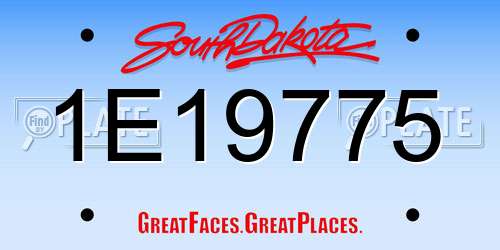 1E19775 South Dakota License Plate