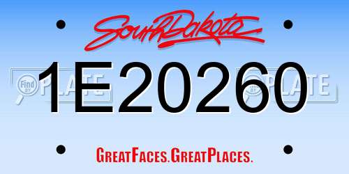 1E20260 South Dakota License Plate