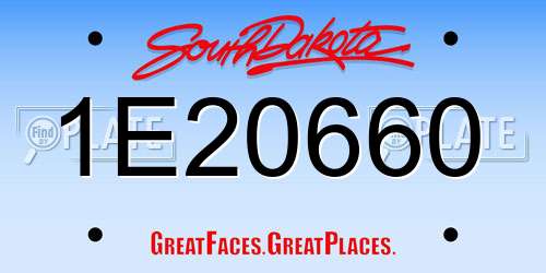 1E20660 South Dakota License Plate