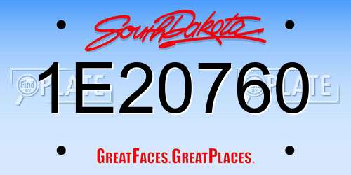 1E20760 South Dakota License Plate