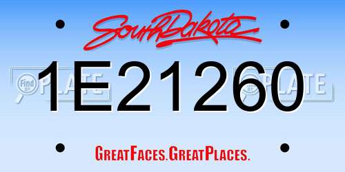 1E21260 South Dakota License Plate