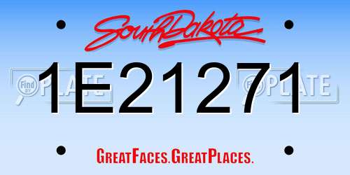 1E21271 South Dakota License Plate