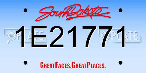 1E21771 South Dakota License Plate