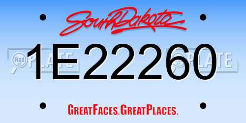 1E22260 South Dakota License Plate