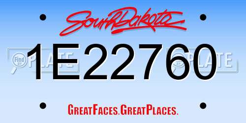 1E22760 South Dakota License Plate