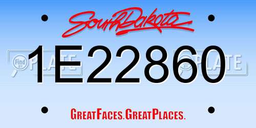 1E22860 South Dakota License Plate