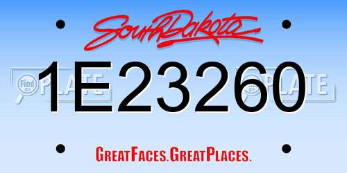 1E23260 South Dakota License Plate