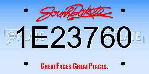 1E23760 South Dakota License Plate